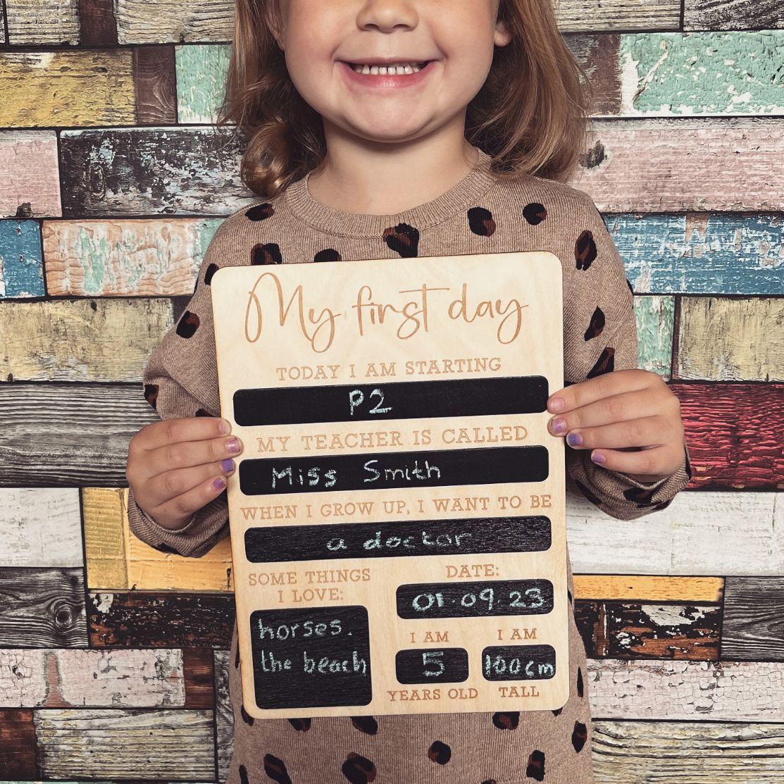 'My first day' board