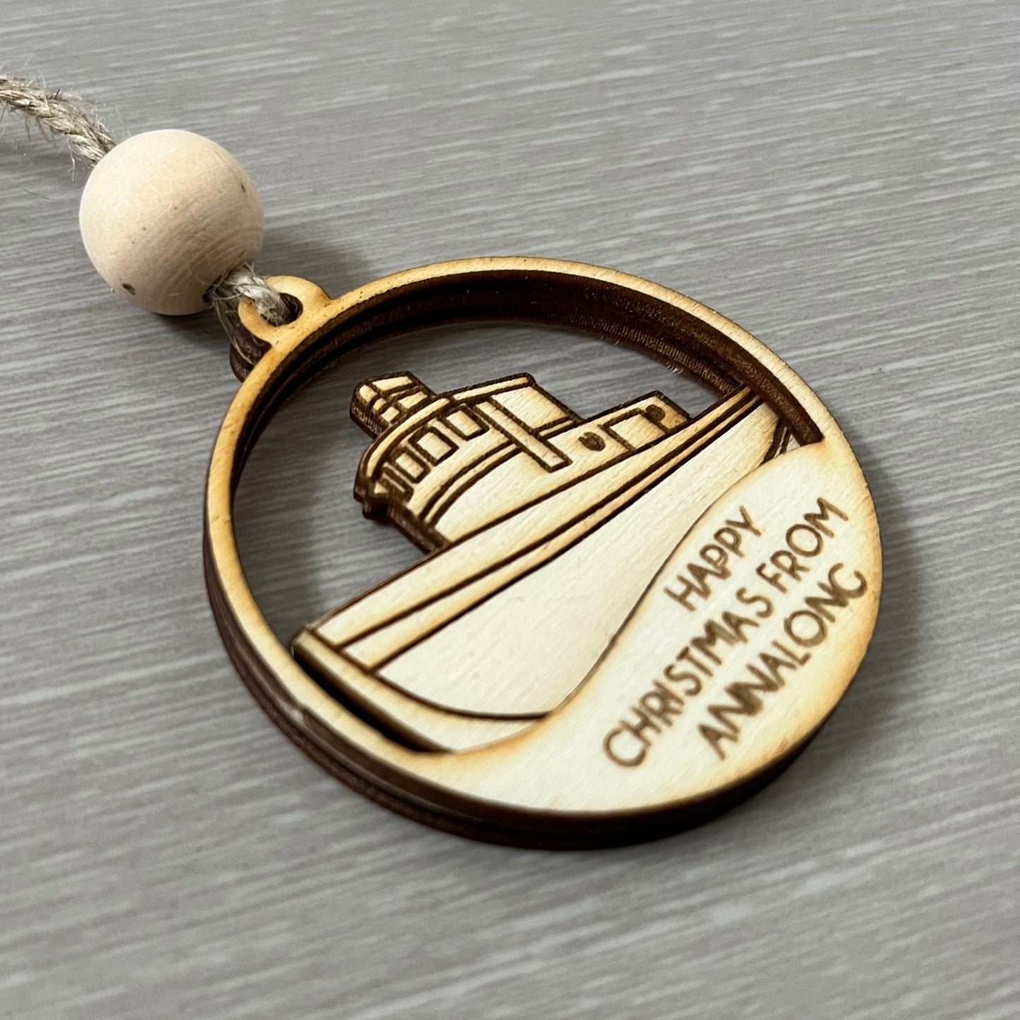 ❆ SALE - END OF LINE ❆ Happy Christmas from Annalong - Wood bauble