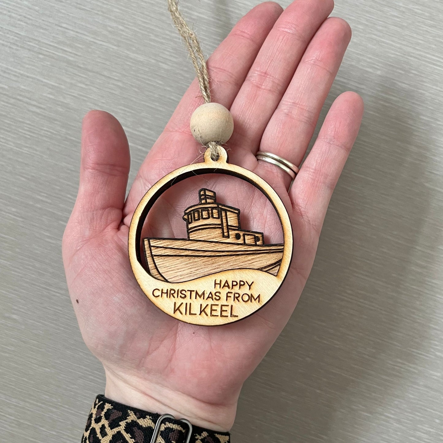 ❆ SALE - END OF LINE❆ Happy Christmas from Kilkeel - Wood bauble