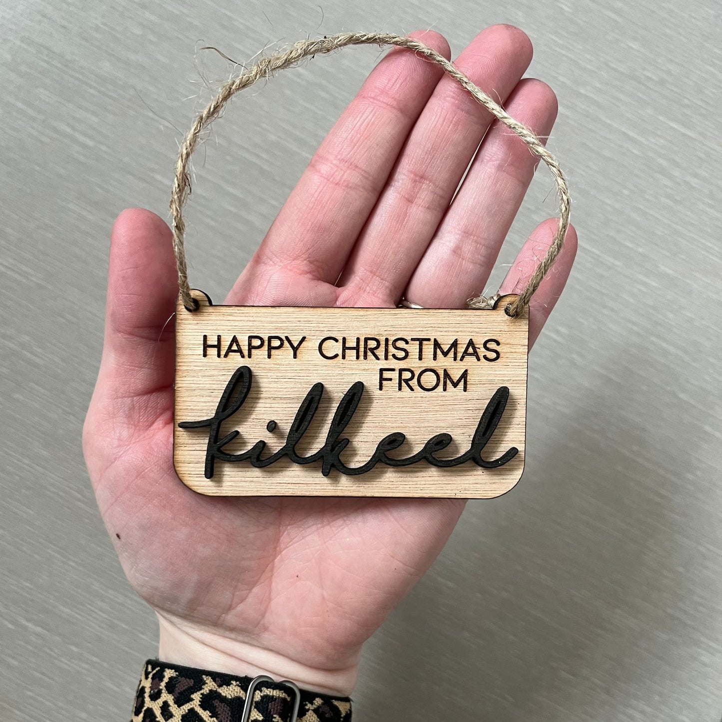 ❆ SALE - END OF LINE ❆ Happy Christmas from Kilkeel - Wood bauble