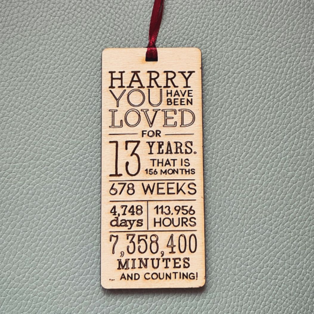 Personalised age bookmark