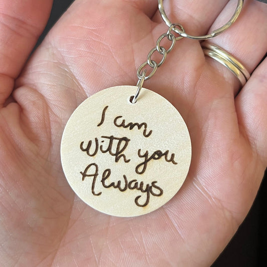 'I am with you always' wooden keyring