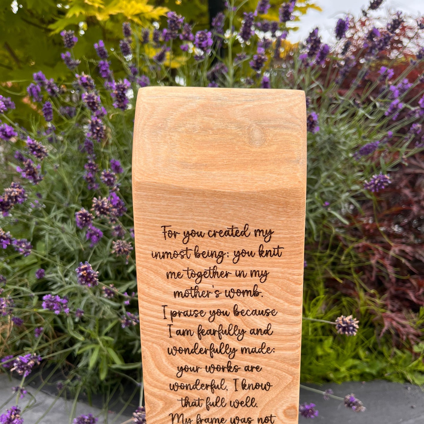 'Psalm 139' live edge decorative plaque