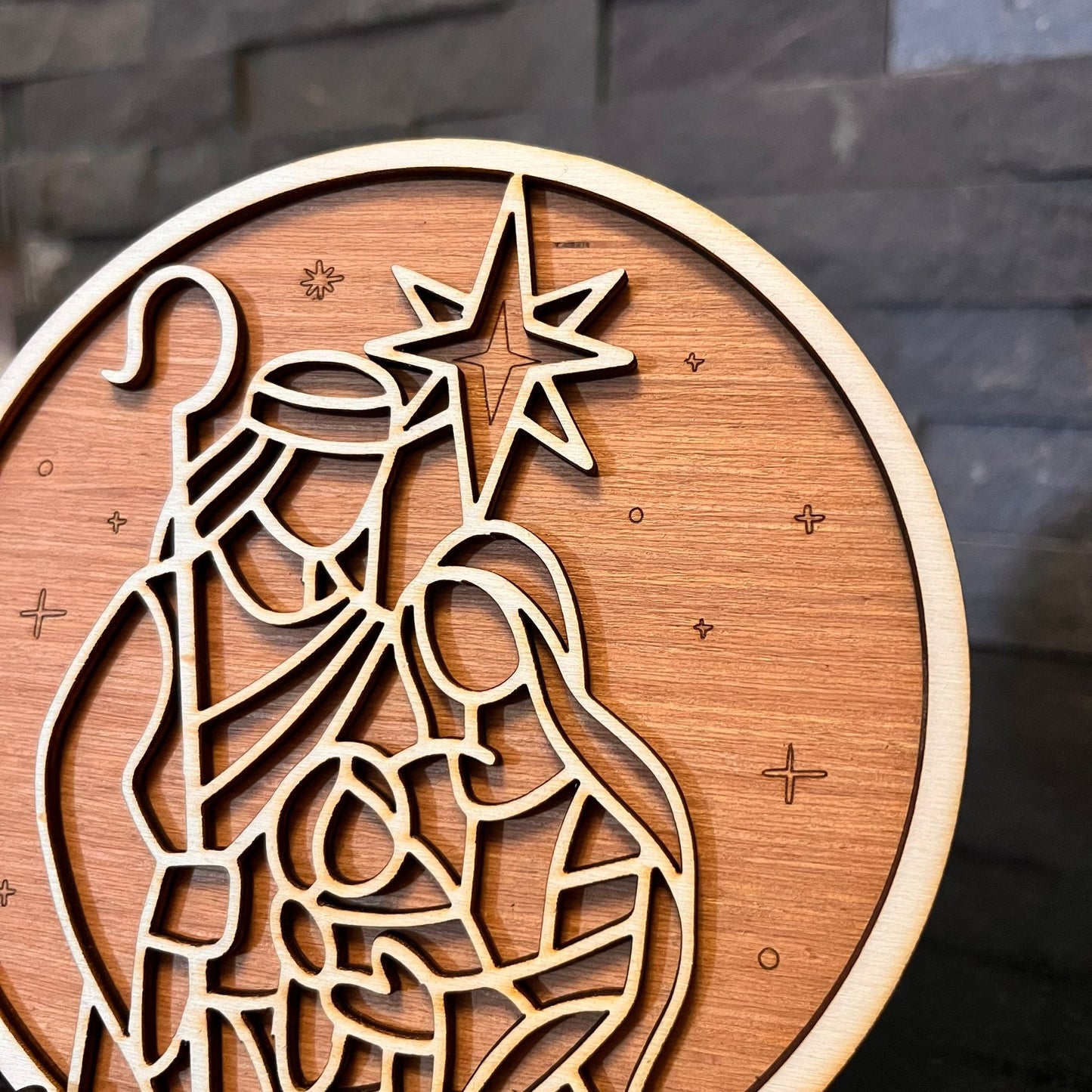 ❆ 'Nativity' laser cut nativity plaque