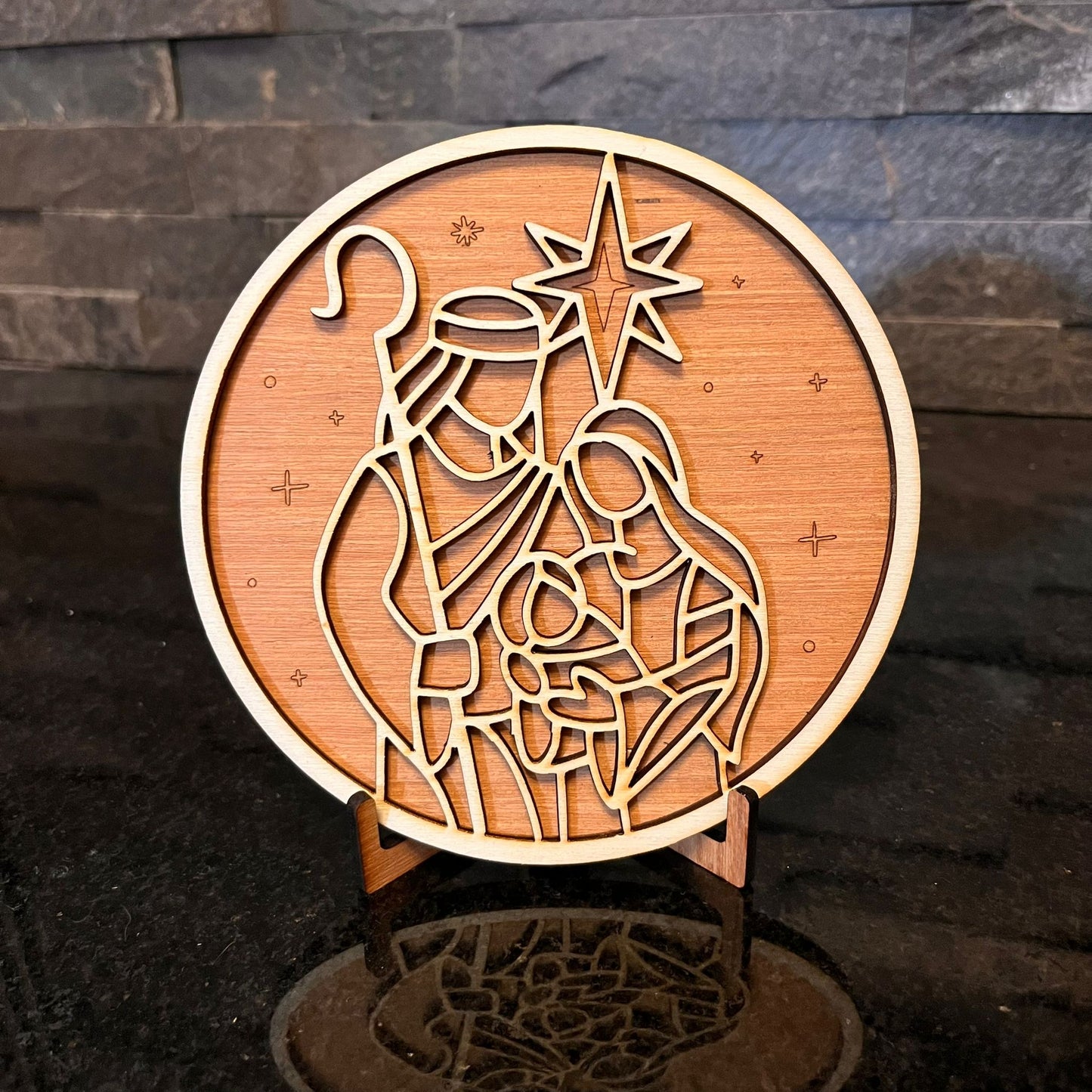 ❆ 'Nativity' laser cut nativity plaque