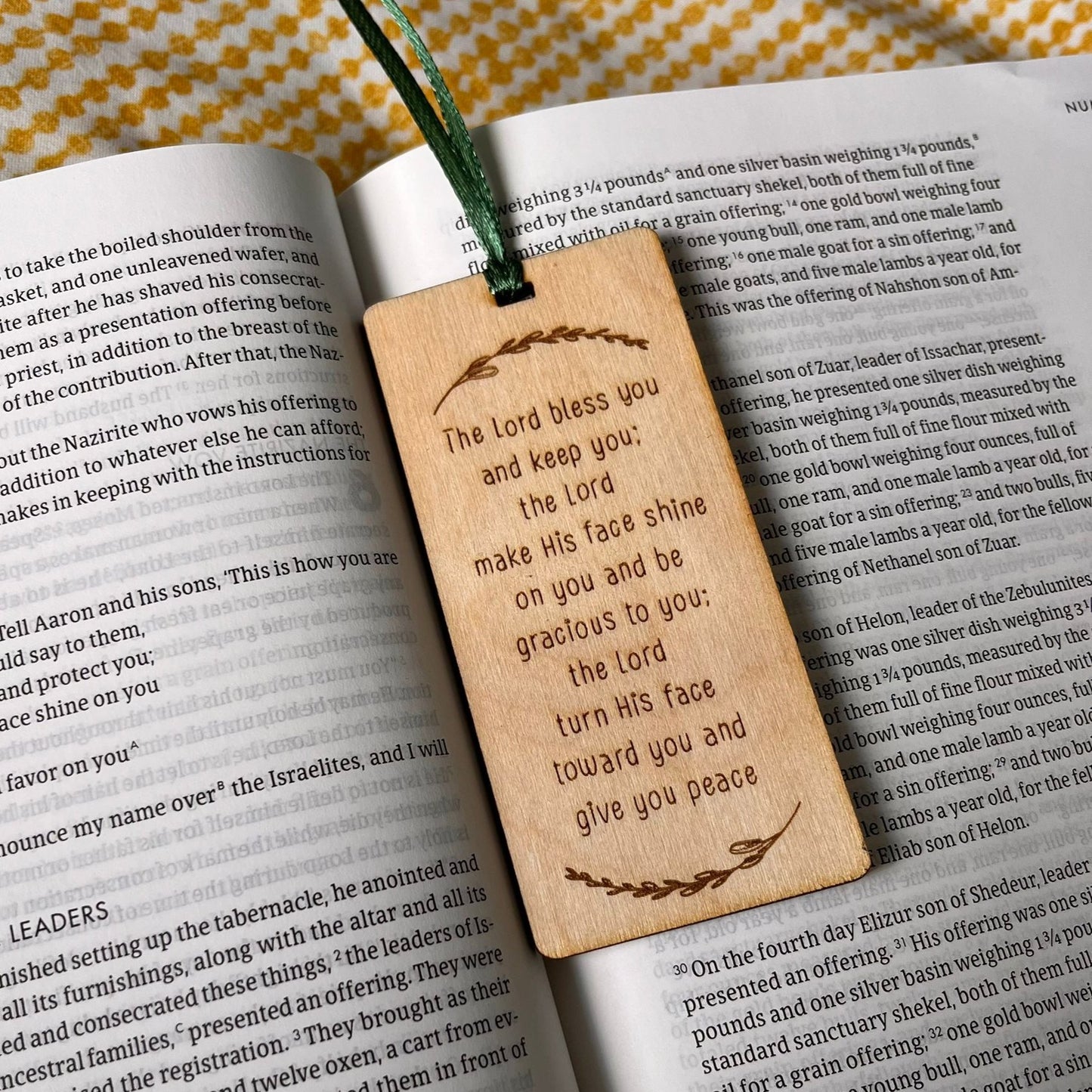 'Aaronic blessing' laser engraved wooden bookmark