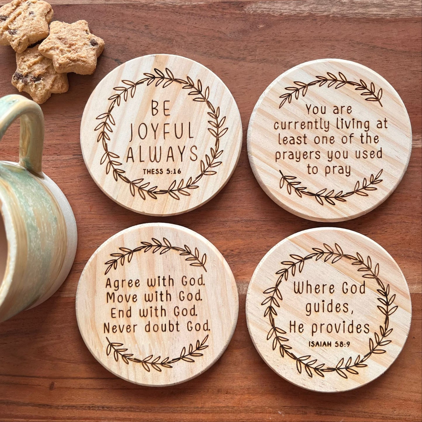 'Encourage' set of 4 coasters