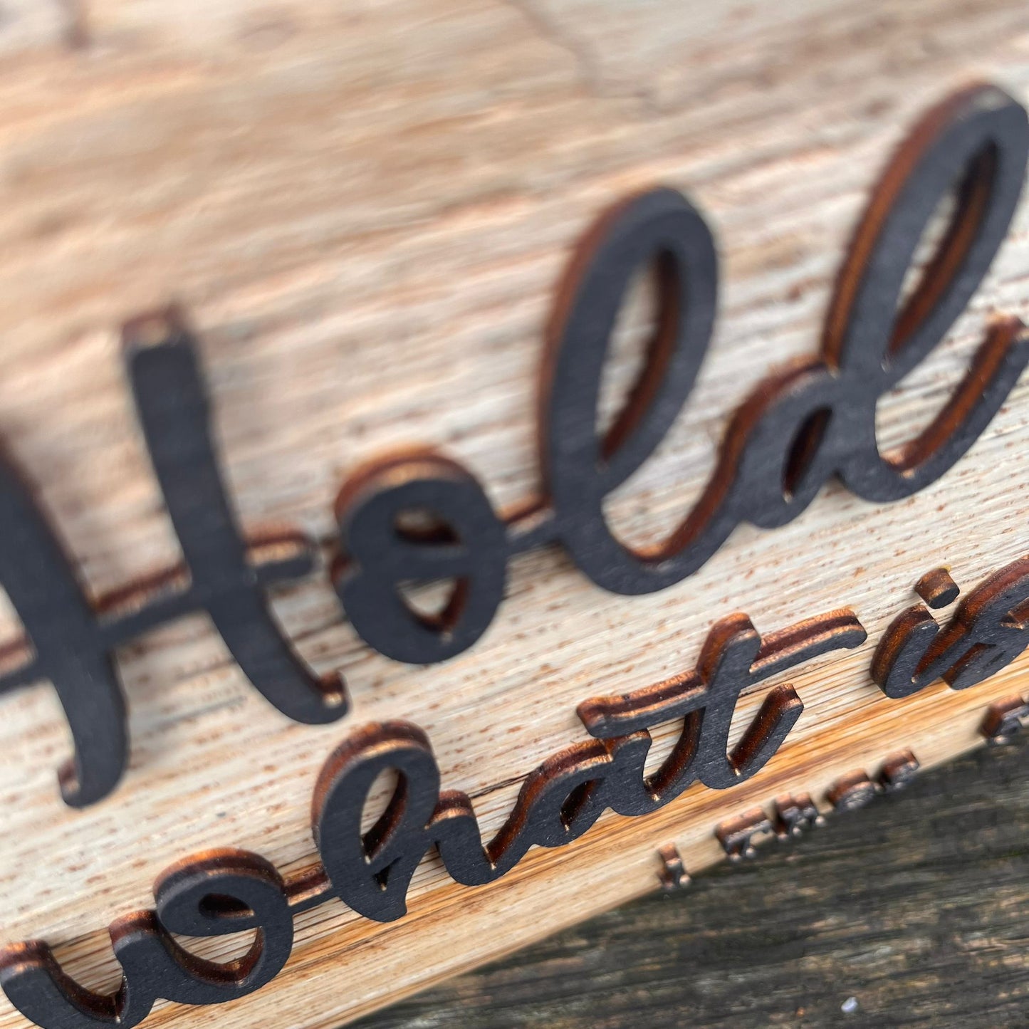 'Hold on to what is good' - rustic live edge decorative plaque