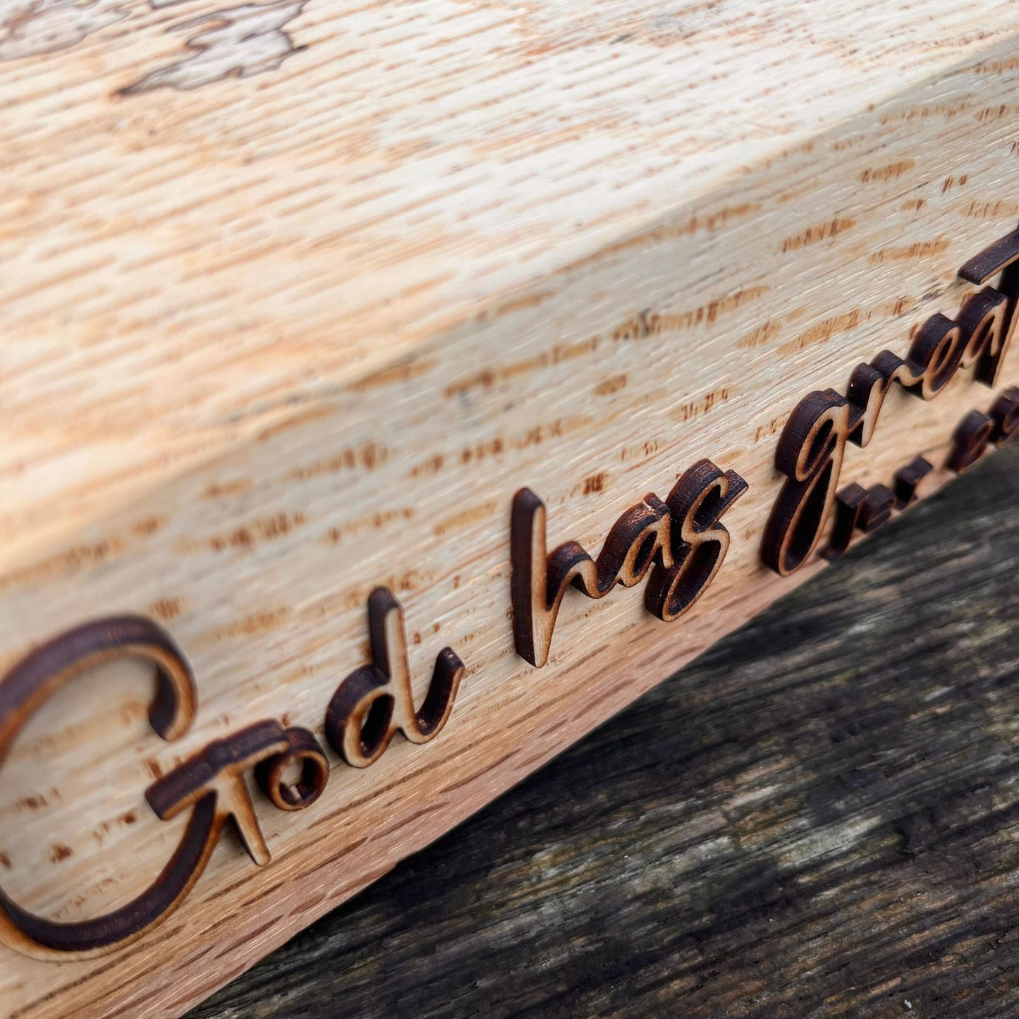 'God has great plans for me' - rustic wooden decorative plaque