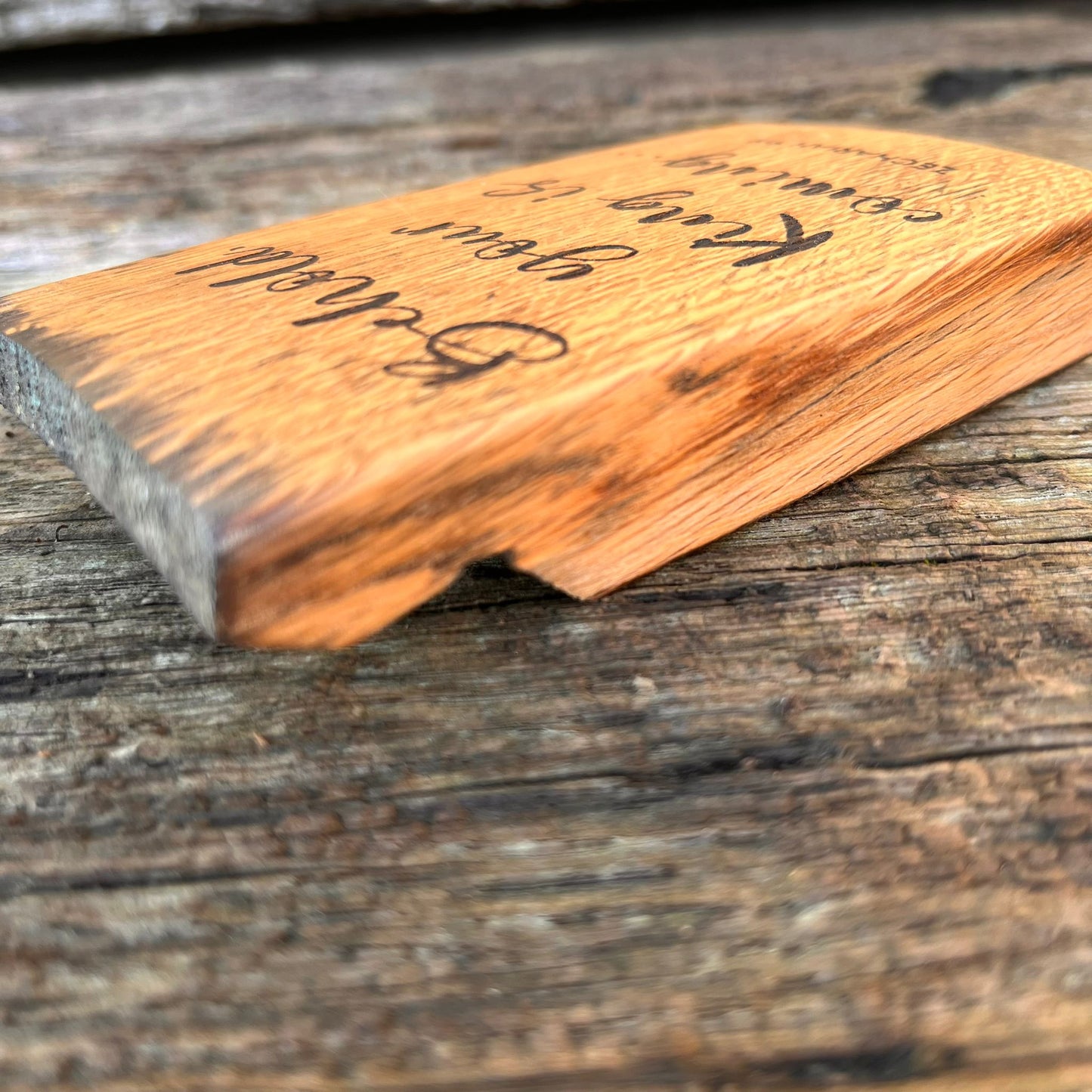 'Behold, your king is coming' - laser engraved white oak plaque