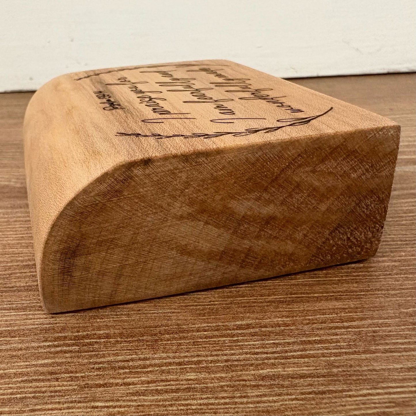 'Fearfully and wonderfully made' Psalm 139:14 live edge mini plaque