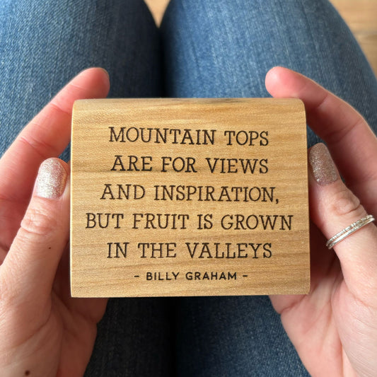 'Mountain tops and valleys' live edge mini plaque